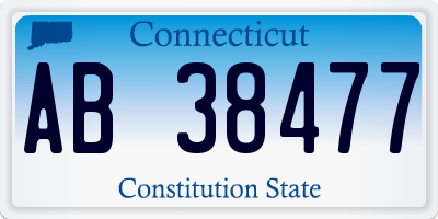 CT license plate AB38477