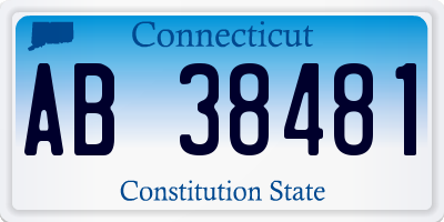 CT license plate AB38481