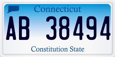 CT license plate AB38494