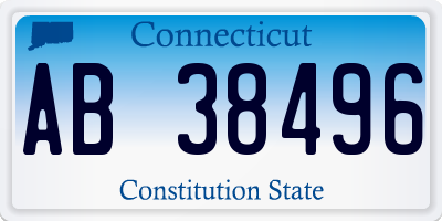 CT license plate AB38496