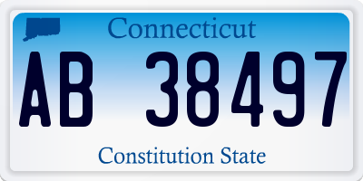 CT license plate AB38497