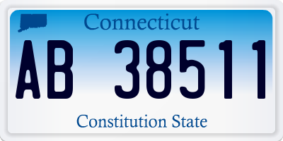 CT license plate AB38511