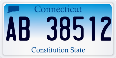 CT license plate AB38512