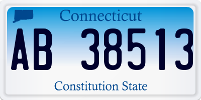 CT license plate AB38513