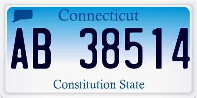 CT license plate AB38514