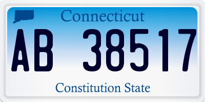 CT license plate AB38517