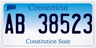 CT license plate AB38523