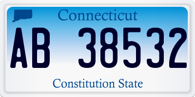 CT license plate AB38532