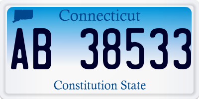 CT license plate AB38533