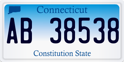 CT license plate AB38538