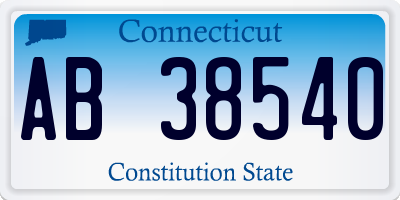 CT license plate AB38540