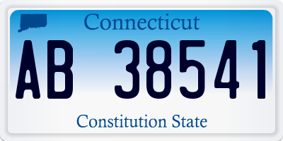 CT license plate AB38541