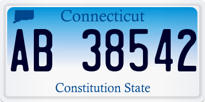 CT license plate AB38542