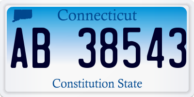 CT license plate AB38543