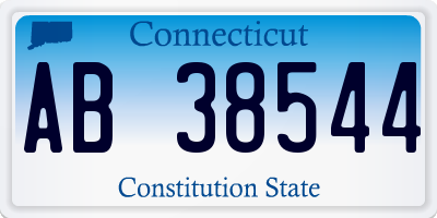 CT license plate AB38544