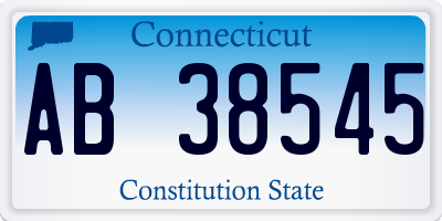 CT license plate AB38545
