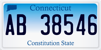 CT license plate AB38546