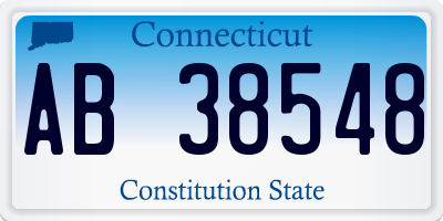 CT license plate AB38548