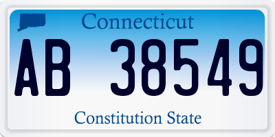 CT license plate AB38549