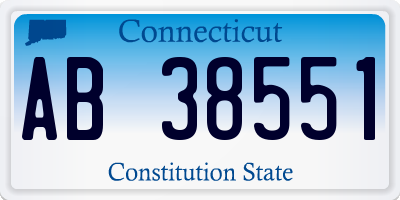 CT license plate AB38551