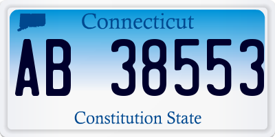 CT license plate AB38553