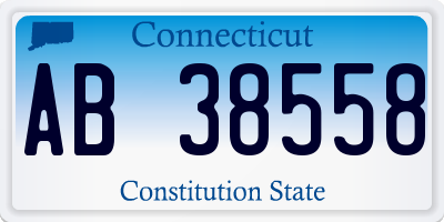 CT license plate AB38558