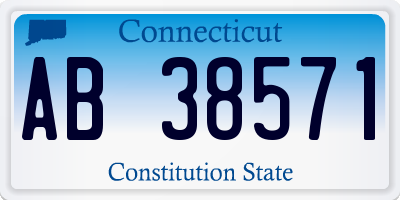 CT license plate AB38571