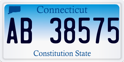 CT license plate AB38575