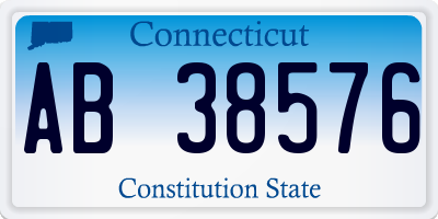 CT license plate AB38576