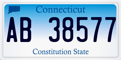 CT license plate AB38577
