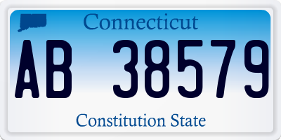 CT license plate AB38579