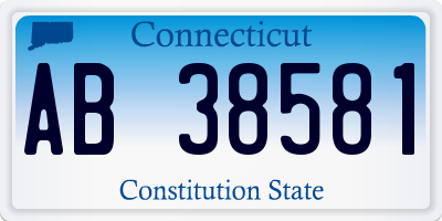 CT license plate AB38581