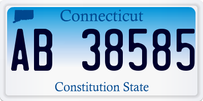 CT license plate AB38585