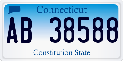 CT license plate AB38588