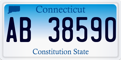 CT license plate AB38590