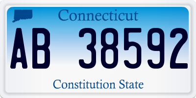 CT license plate AB38592