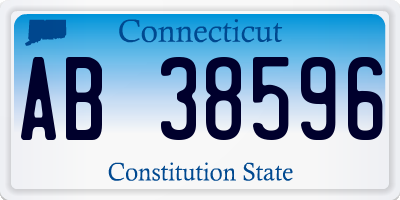 CT license plate AB38596