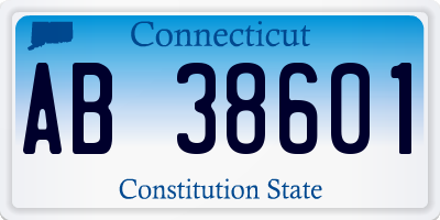 CT license plate AB38601