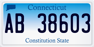 CT license plate AB38603