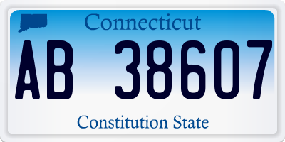 CT license plate AB38607