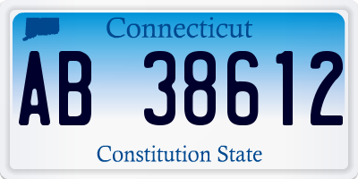 CT license plate AB38612