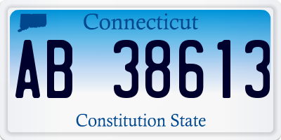 CT license plate AB38613