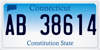 CT license plate AB38614