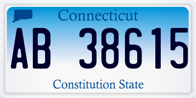 CT license plate AB38615
