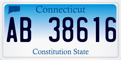 CT license plate AB38616