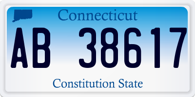 CT license plate AB38617