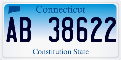 CT license plate AB38622