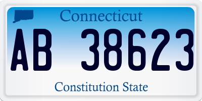 CT license plate AB38623