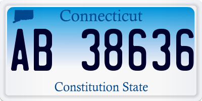 CT license plate AB38636