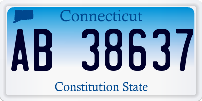 CT license plate AB38637